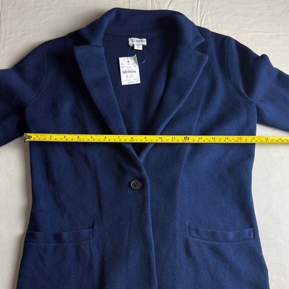 J. Crew Women's Deep Blue Long Sleeve Sweater Blazer Size XS NWT - Picture 9 of 13